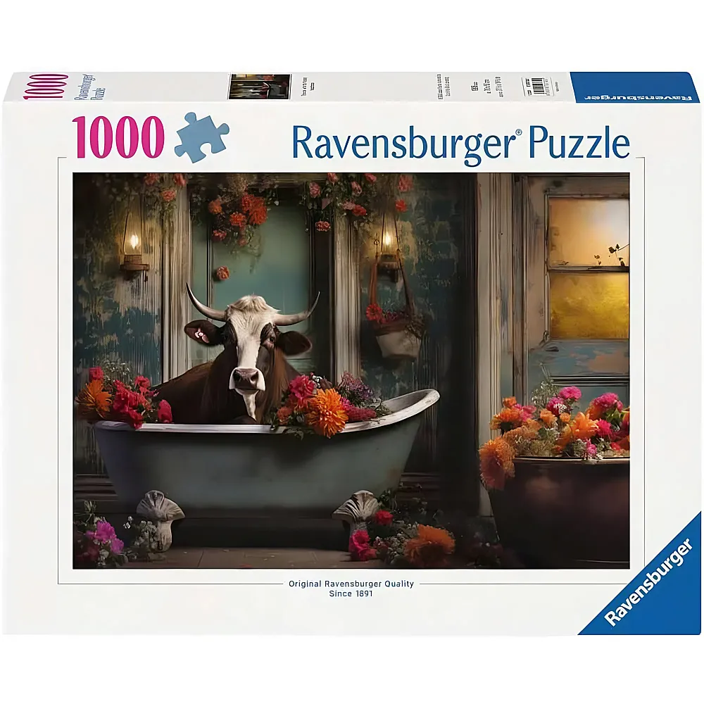 Ravensburger Puzzle Die Kuh in der Badewanne 1000Teile