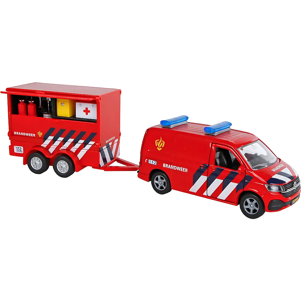 Kids Globe Traffic VW Transporter Feuerwehr mit Anh�nger