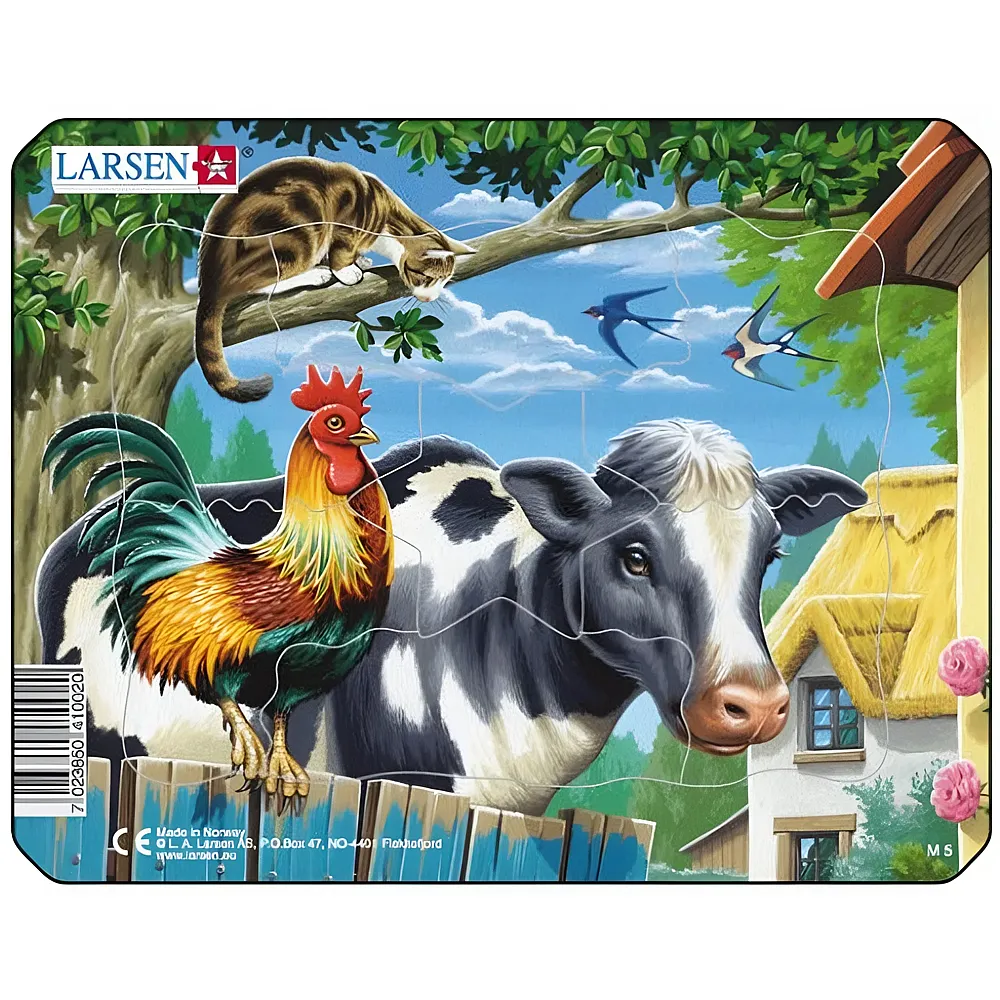 Larsen Puzzle Bauernhoftiere - 7 Teile - Rahmenpuzzle