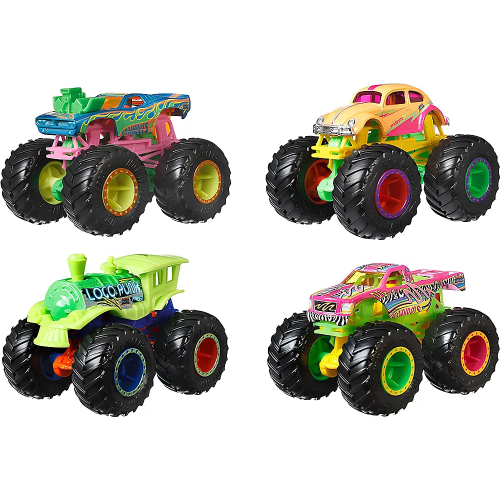 Hot Wheels Monster Trucks 4er-Pack No Neonsense 1:64