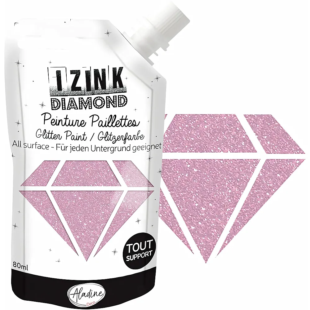 Aladine Izink Izink Diamond Pastel Rosa - 80 ml | Farbe & Kreide