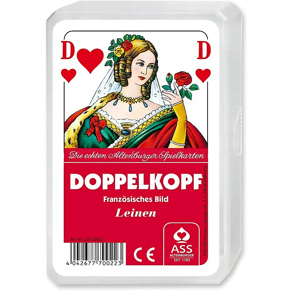 ASS Altenburger Gioco di carte Doppelkopf con goffratura a lino