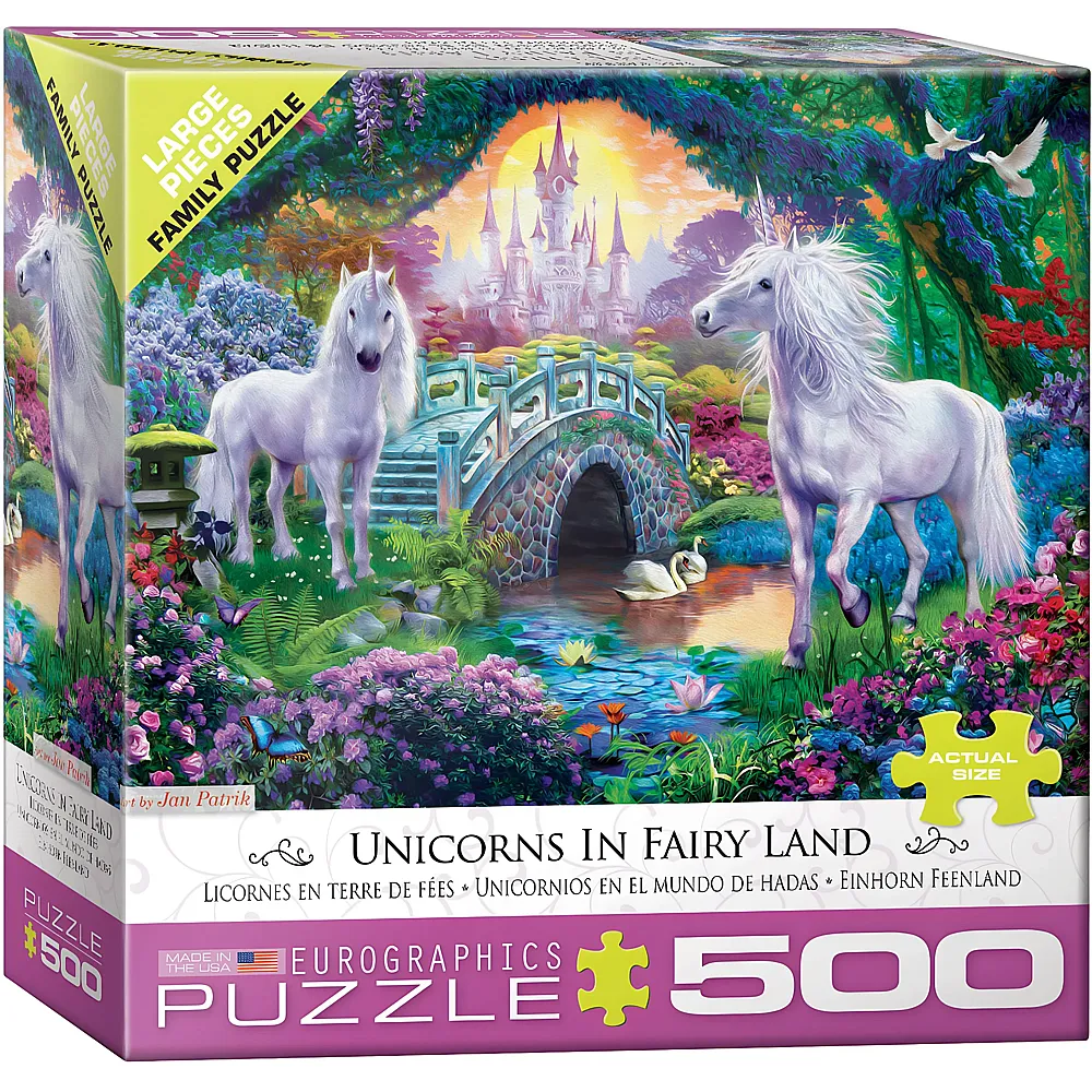 meinspielzeug - Eurographics Puzzle Einhorn Feenland - 500 Teile | Puzzle 500 Teile
