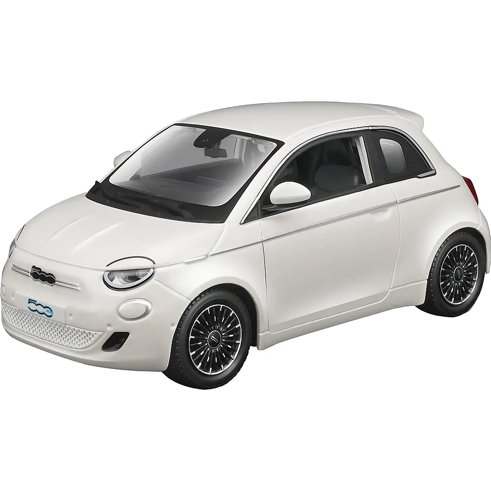 meinspielzeug - Bburago 1:24 Fiat 500e Weiss | Die-Cast 1:24