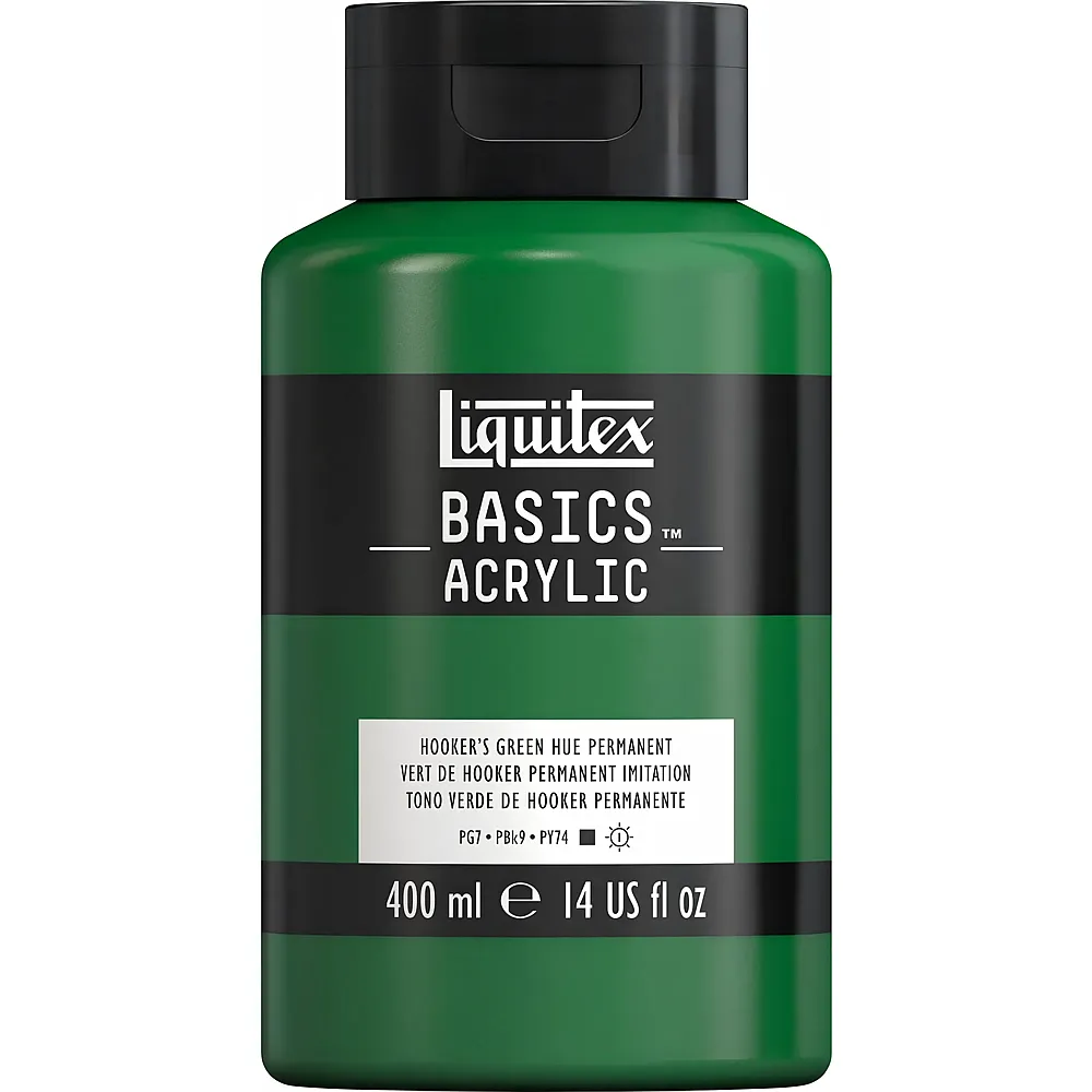 Liquitex Lqx Basics Acrylfarbe 400ml Flasche Hooker's Grn Perm. Farb - Suche