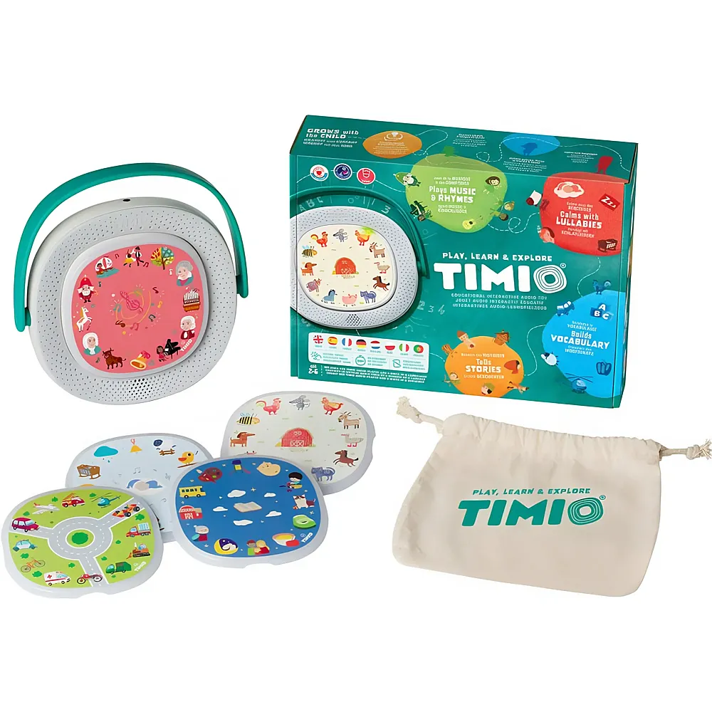 Timio Audio Player mit 5 Audio Discs in 8 Sprachen