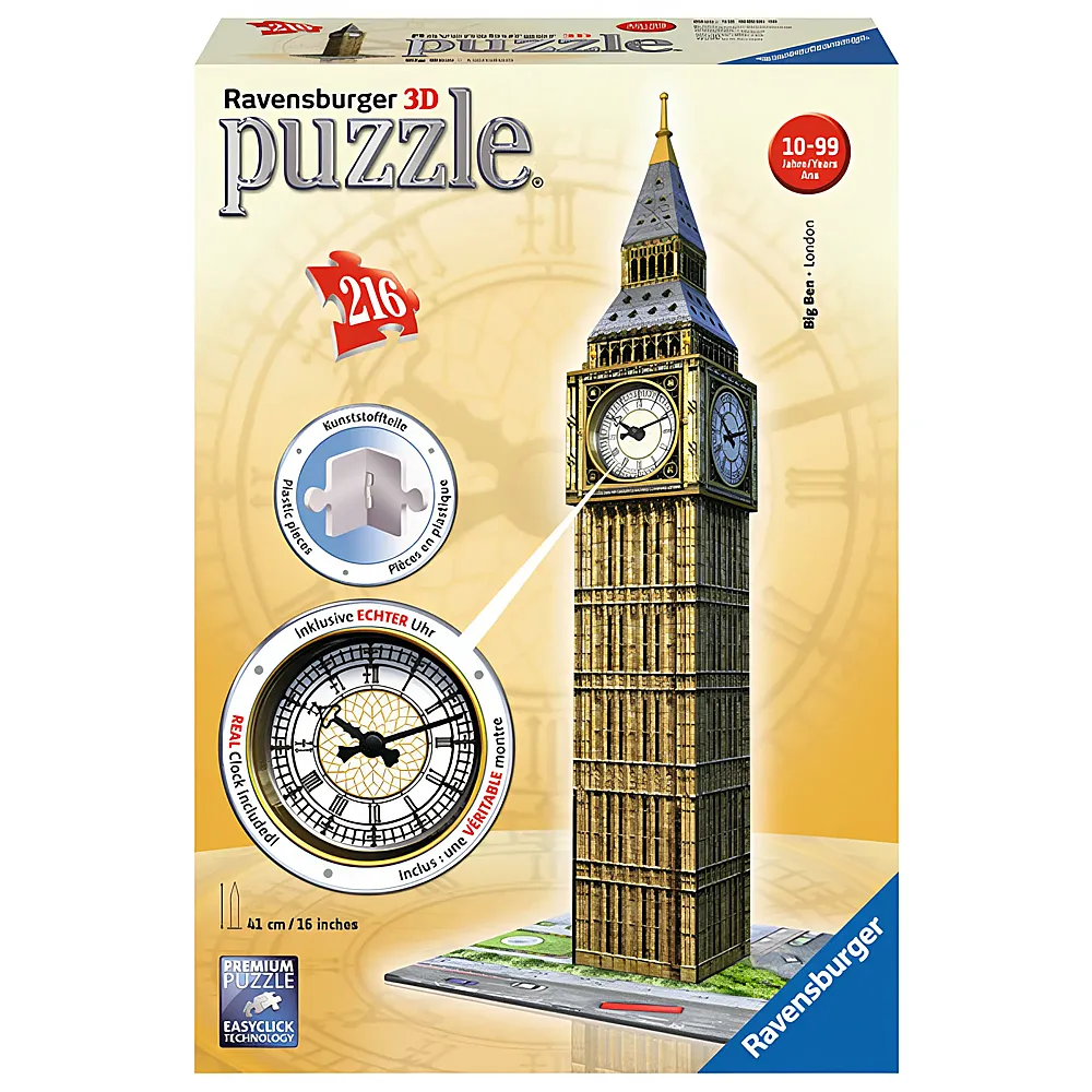 Ravensburger 3D Puzzle Big Ben mit Uhr 229Teile