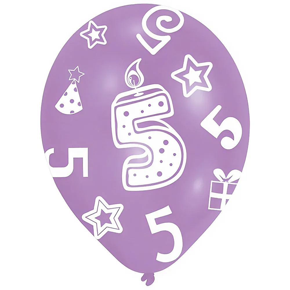 Amscan Ballone Zahl 5 6Teile | Kindergeburtstag