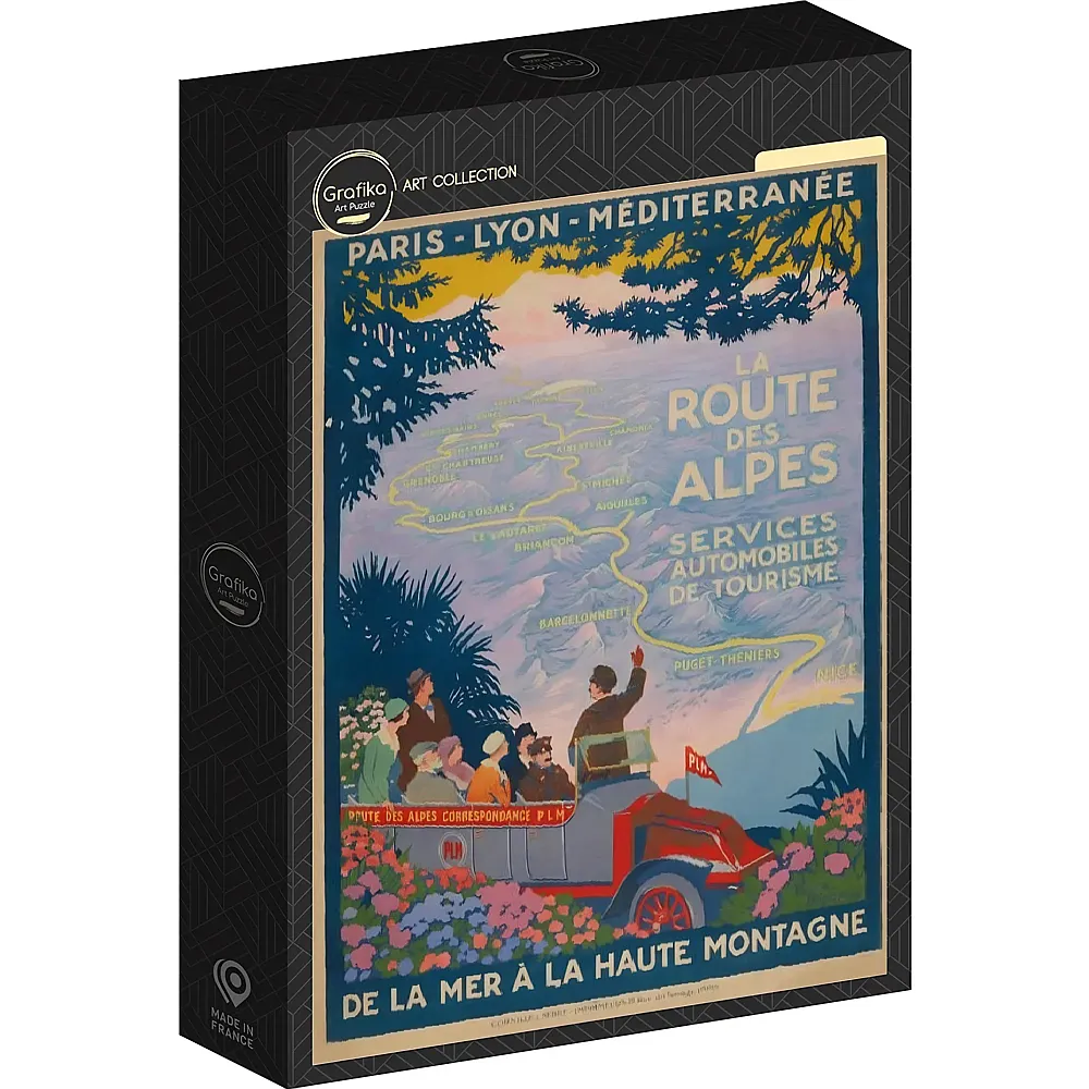 Grafika Puzzle Art Collection Roger Broders -  La Route des Alpes, 1920 500Teile