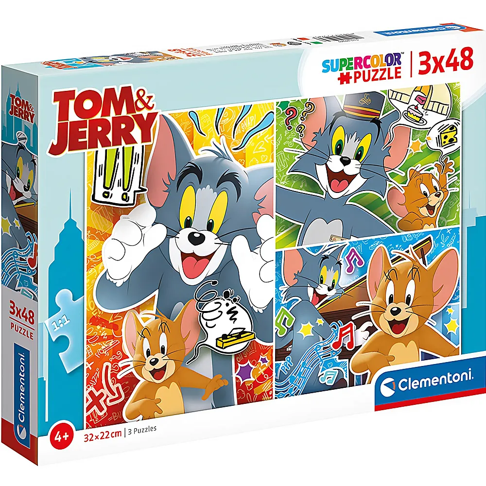 Clementoni Puzzle Supercolor Tom & Jerry 3x48