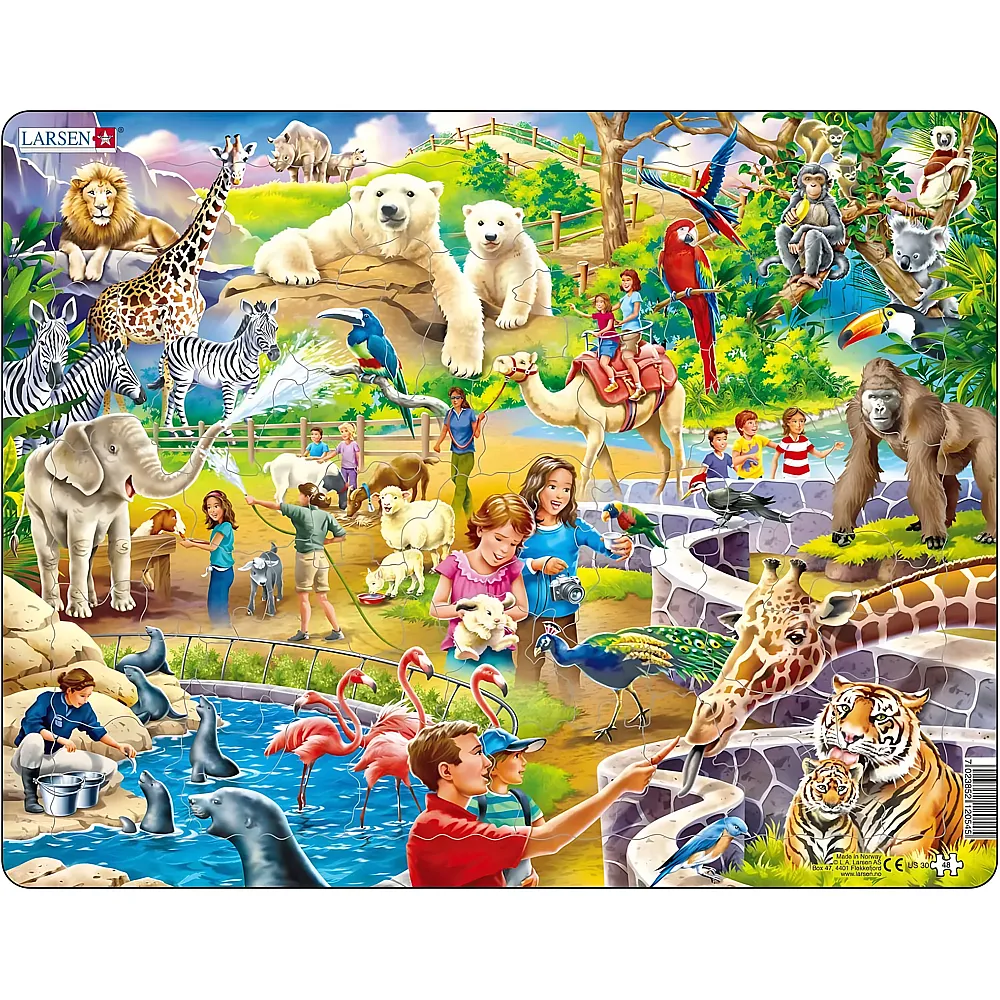 Larsen Puzzle Puzzle Tiere  Im Zoo, 48 Teile. - Suche