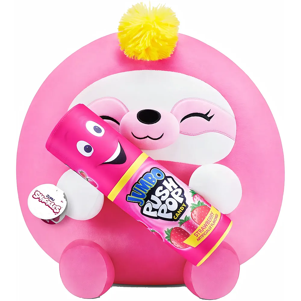 meinspielzeug - Zuru Snackles Faultier mit Jumbo Push Pop Candy - 28 cm | Wildtiere Pl�sch