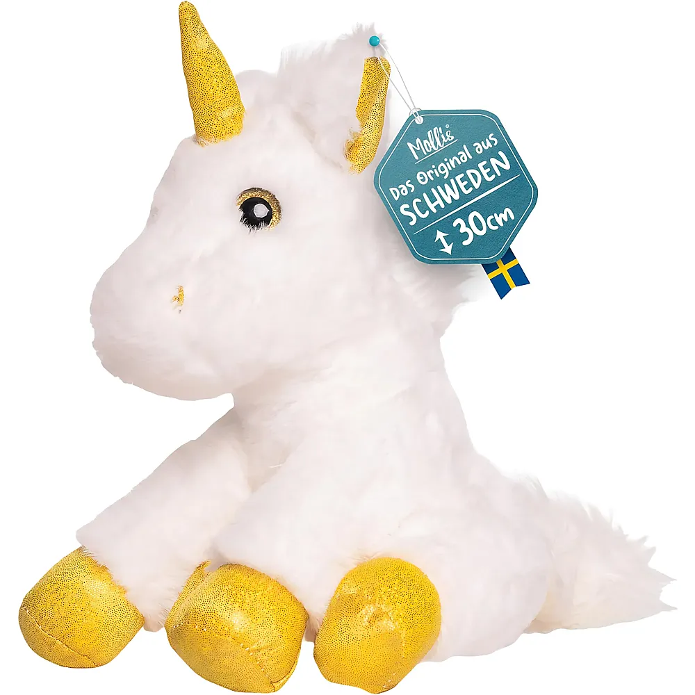 Mollis Kuscheleinhorn Gold - 30 cm