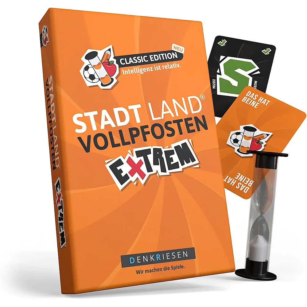 meinspielzeug - Denkriesen Stadt Land Vollpfosten Extrem - Classic Edition - Deutsch | Familienspiele