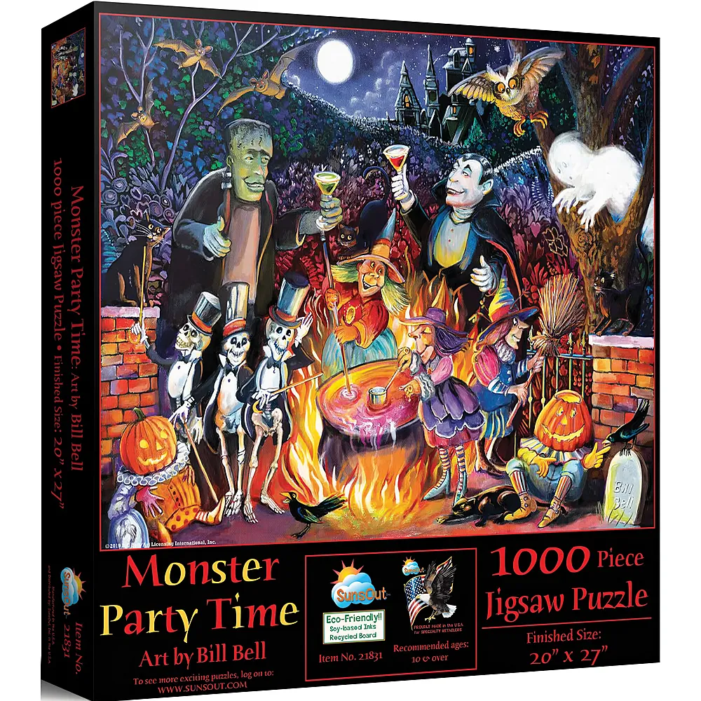 SunsOut Puzzle Bill Bell Monster Party Time - 1000 Teile