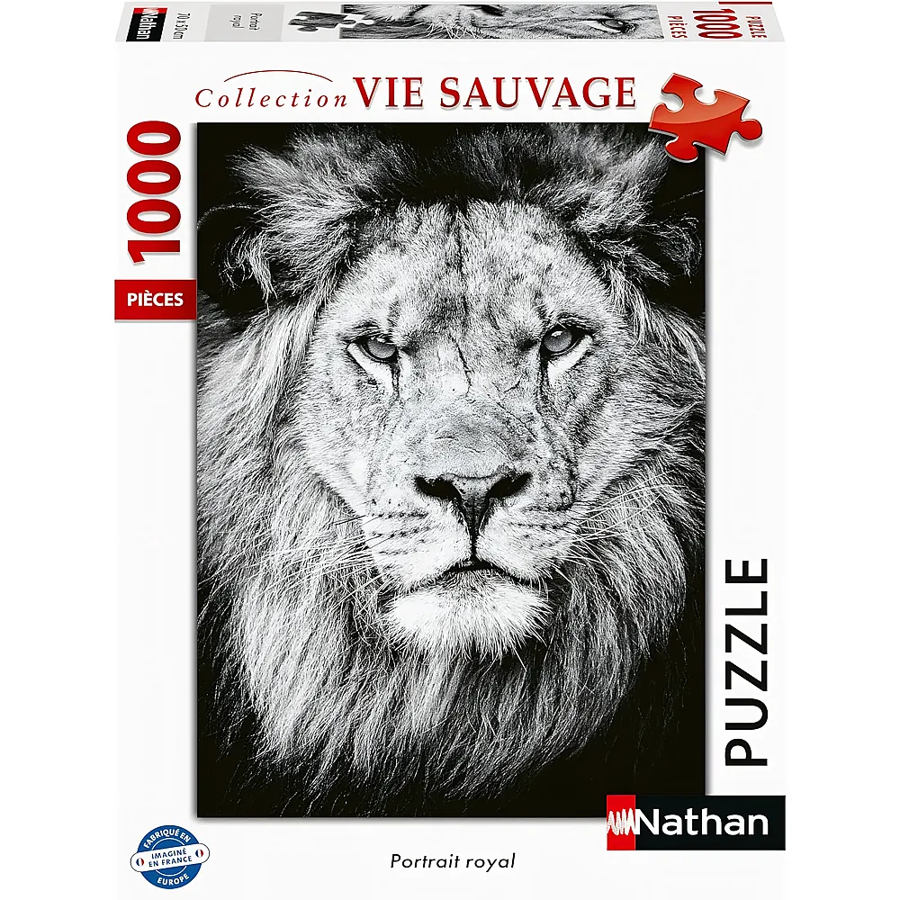 Nathan Puzzle Collection Vie Sauvage L�we - K�nigliches Portr�t - 1000 Teile