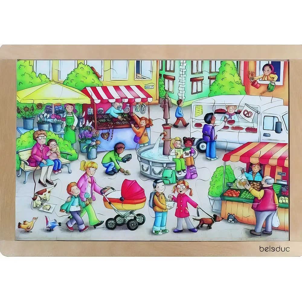 Beleduc Rahmenpuzzle Markt