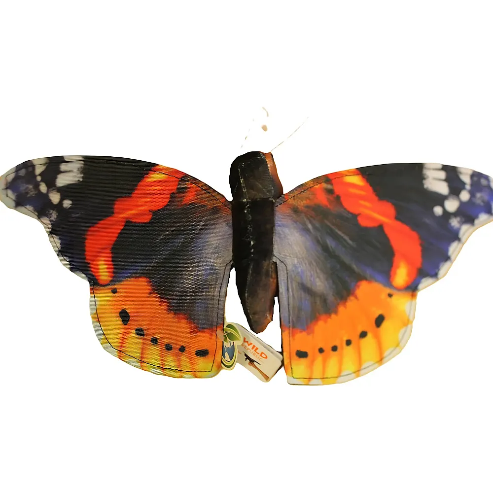 Wild Republic Schmetterling Admiralfalter mit Fingertasche - 38 cm - Waldtiere Pl�sch