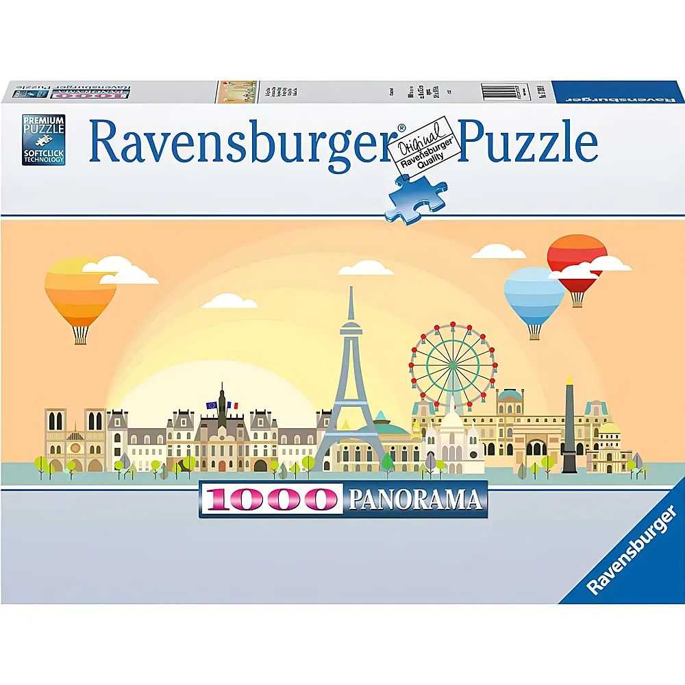 Ravensburger Puzzle Panorama Ein Tag in Paris 1000Teile