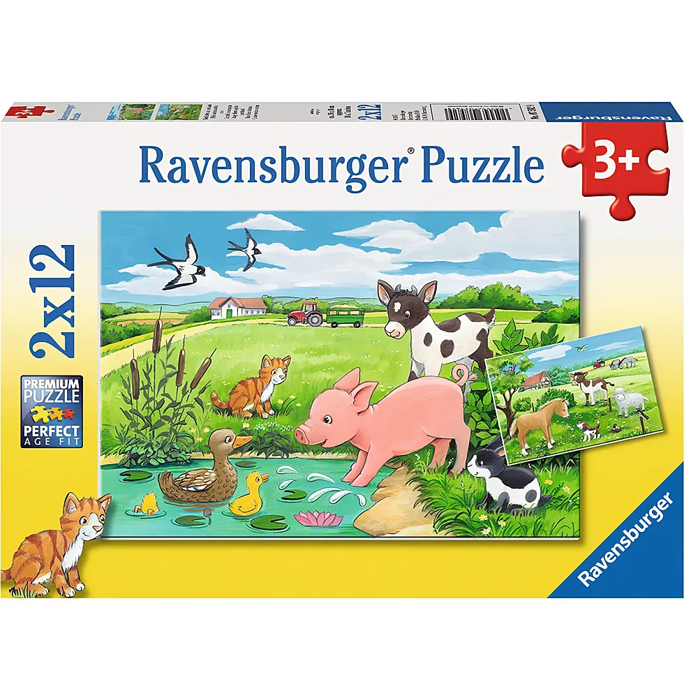Ravensburger Puzzle Tierkinder auf dem Land 2x12