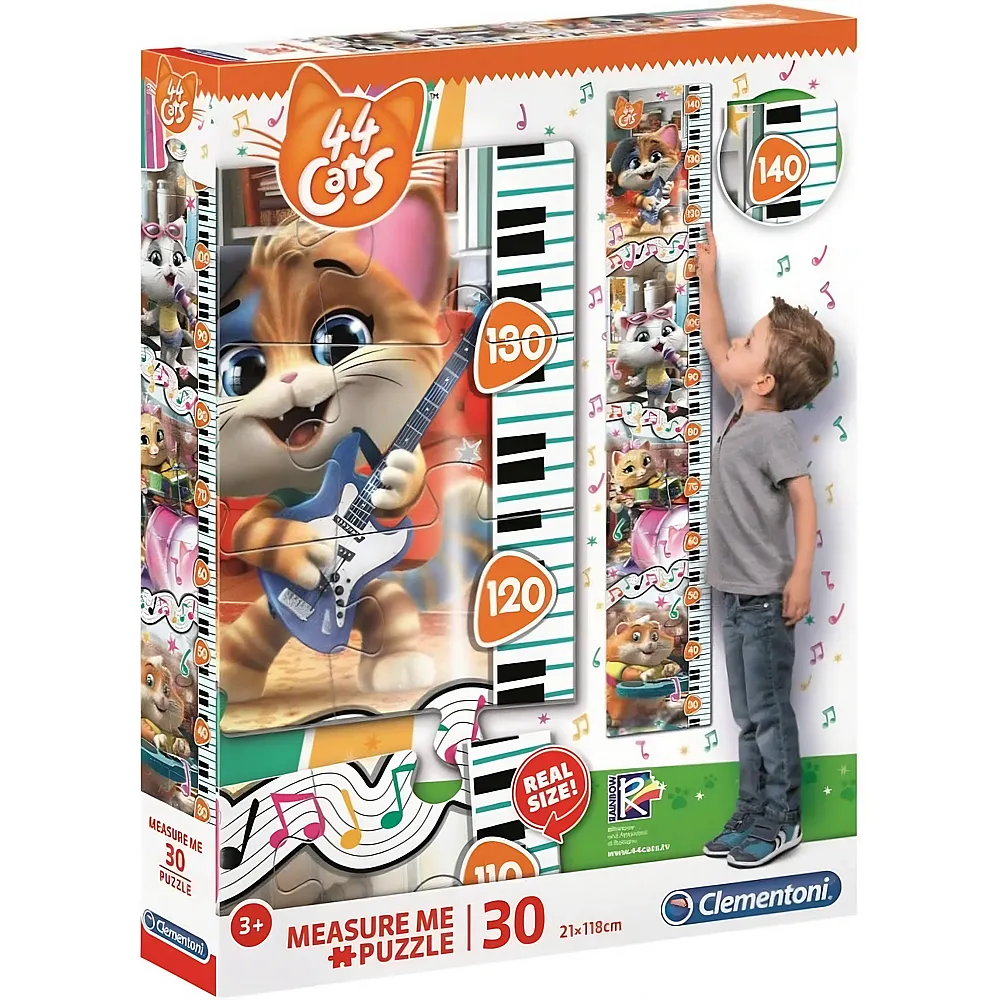 Clementoni XXL Teile - Grossenmesser - Measure Me Puzzle - 44 Cats - Suche