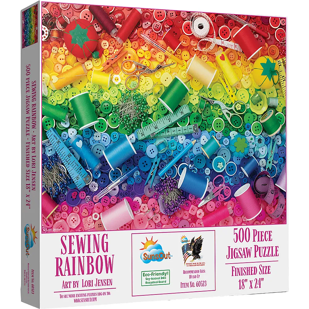 SunsOut Puzzle Lori Jensen Sewing Rainbow - 500 Teile
