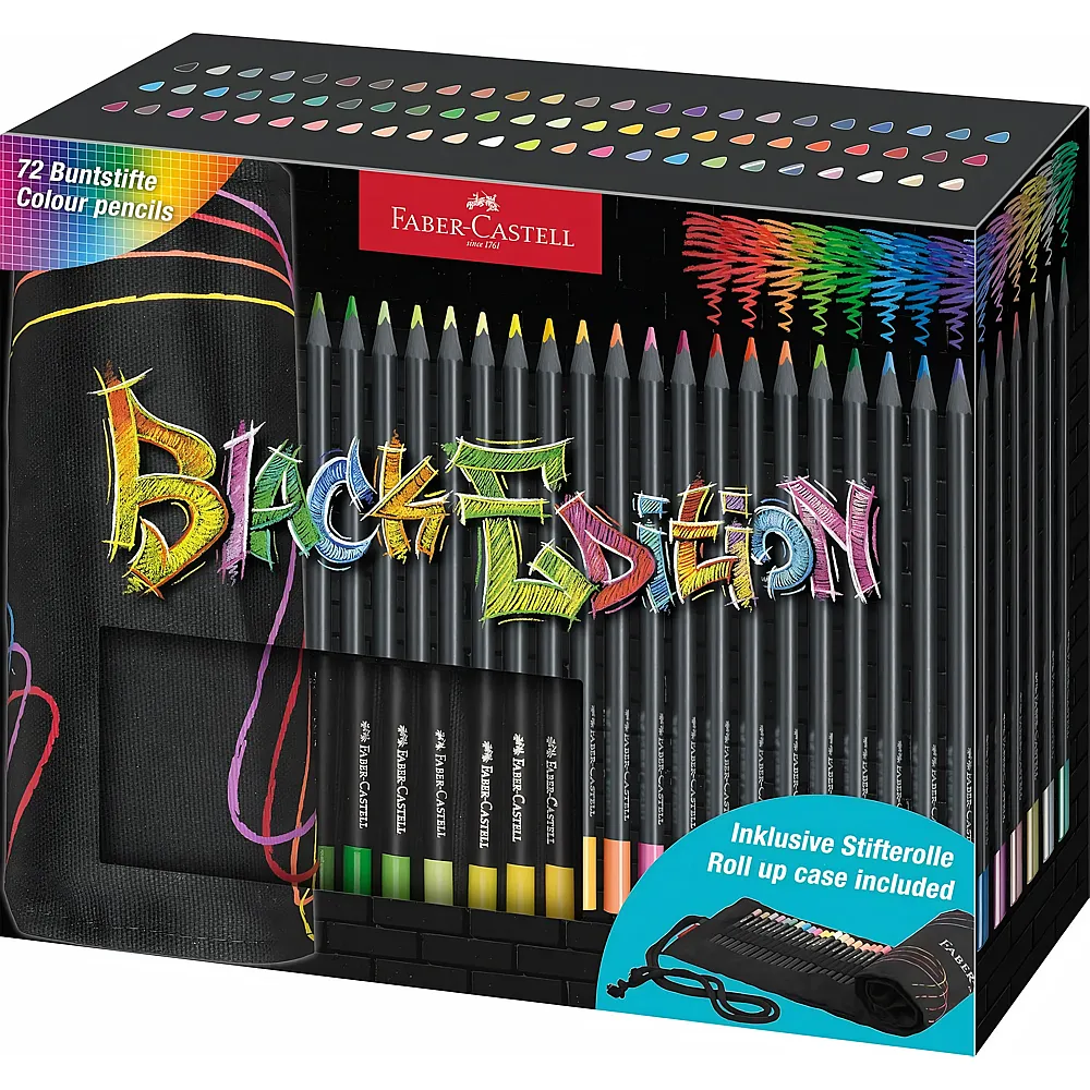 Faber-Castell Farbstifte Black Edition Roll 72Teile
