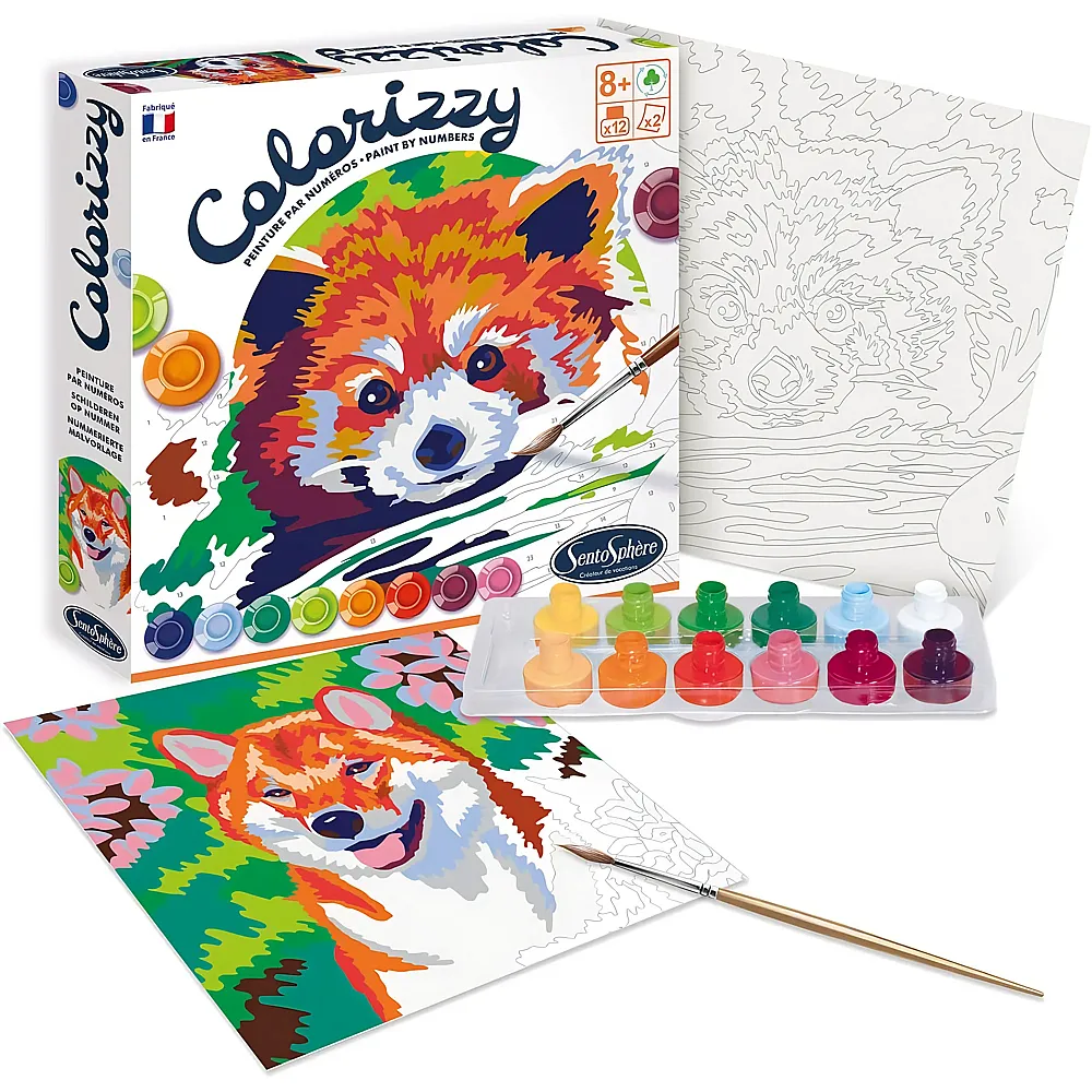 meinspielzeug - Sentosphere Colorizzy MNZ Roter Panda und Shiba | Malen nach Zahlen
