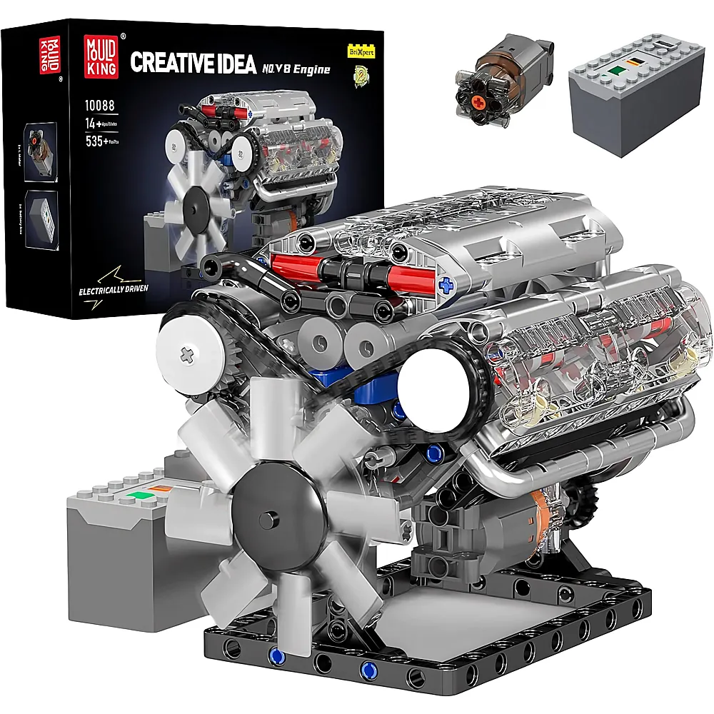 meinspielzeug - Mould King Engines V8 Motor 10088 | Klemmbausteine Fahrzeuge