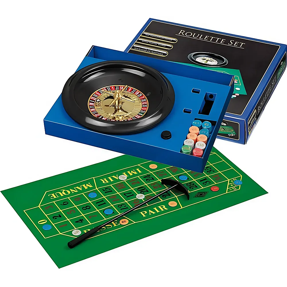 Philos Spiele Roulette Set mit Kunststoffteller | Partyspiele