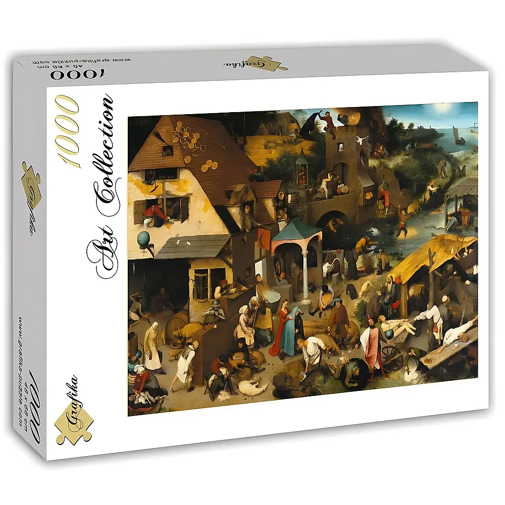 Grafika Puzzle Art Collection Pieter Brueghel: The Dutch Proverbs, 1559 - 1000 Teile
