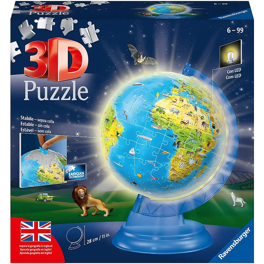 Ravensburger Puzzle Globe English Night Edition - 188 Teile