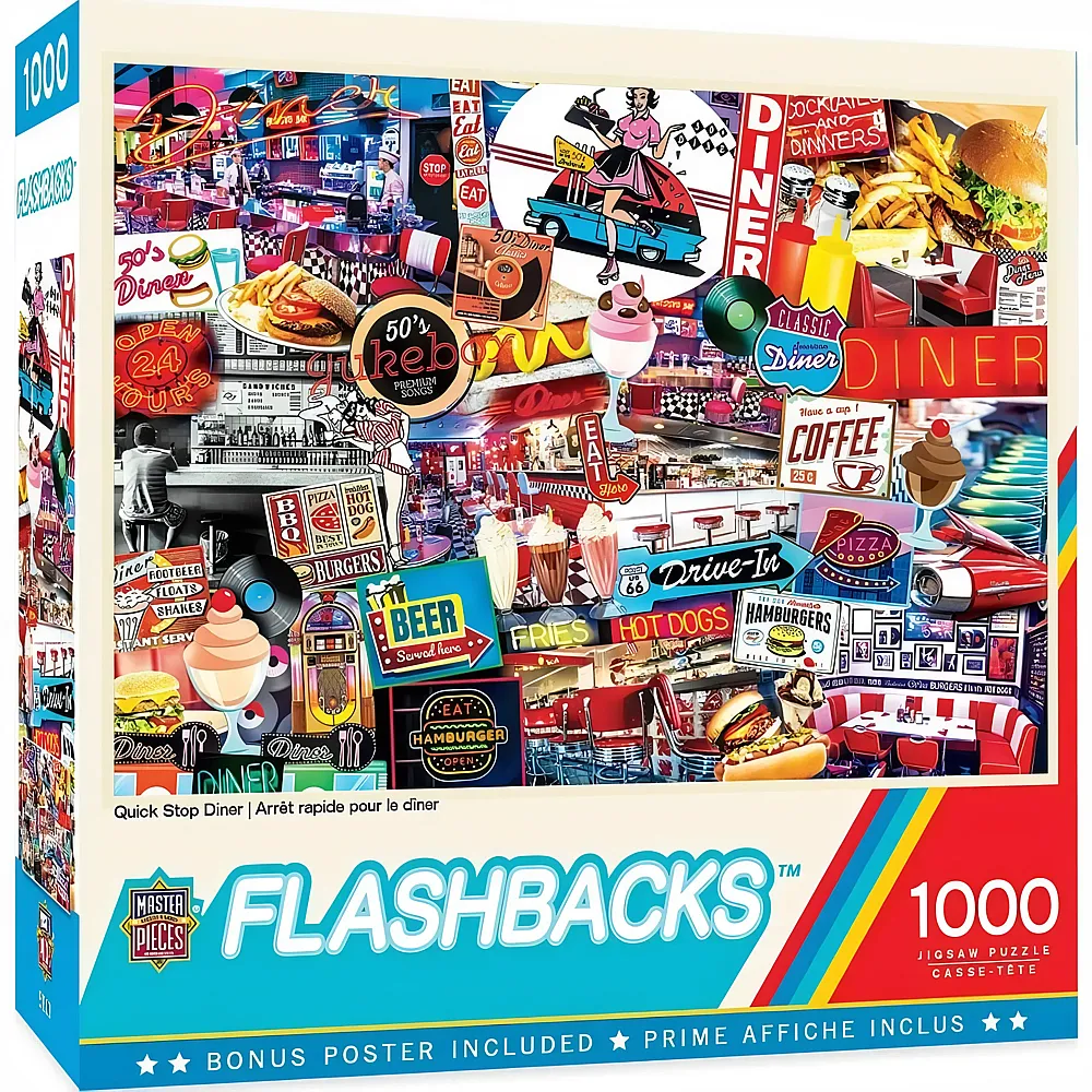 Master Pieces Puzzle Flashbacks R�ckblick  Schnellimbiss - 1000 Teile