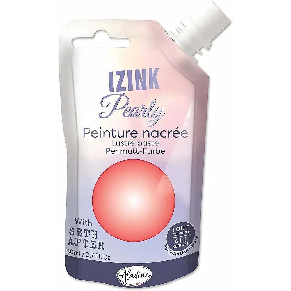 Aladine Izink Pearly Korallenrot - 80 ml - Farbe & Kreide