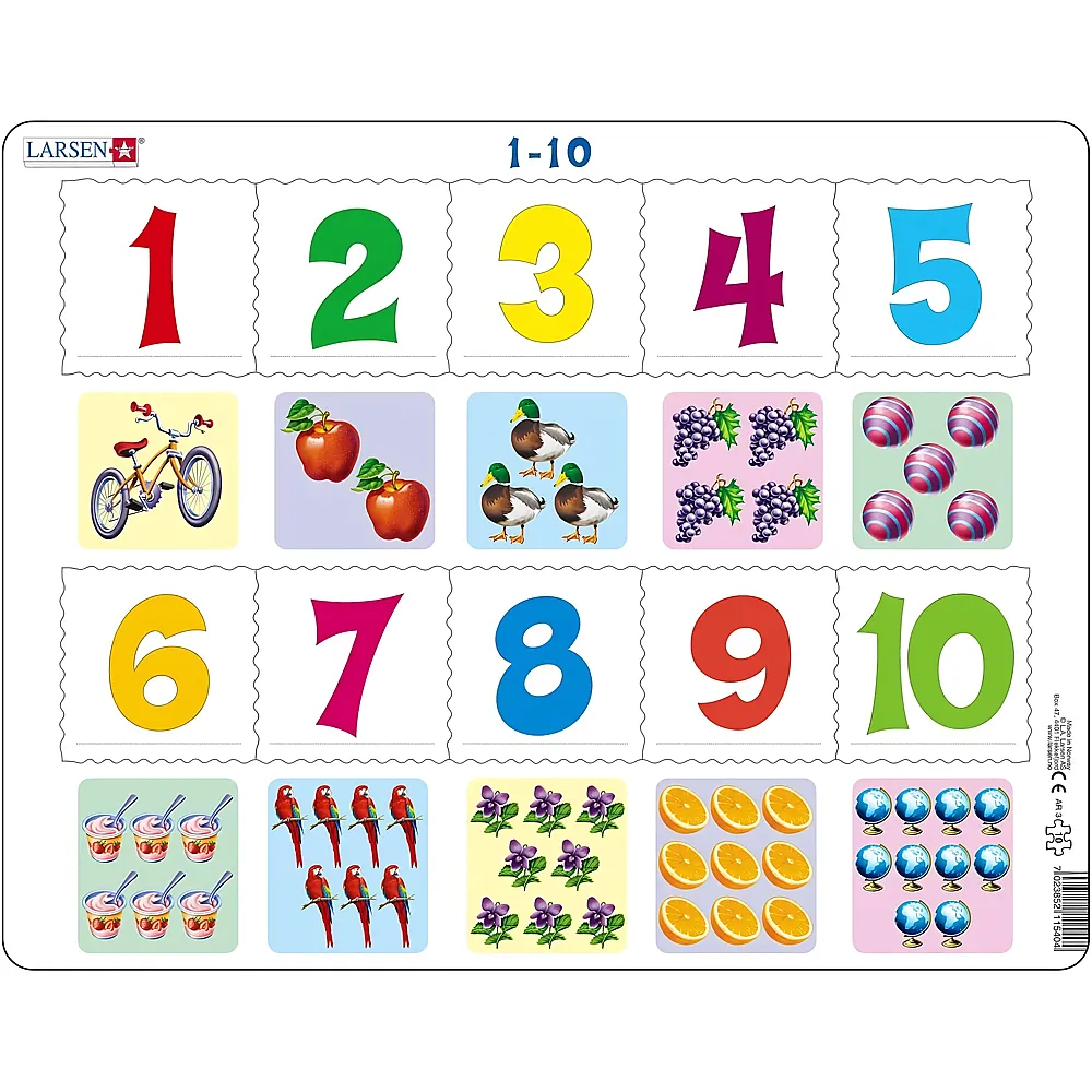 Larsen Puzzle Mathematik: Die Zahlen von 1 bis 10 - 10 Teile