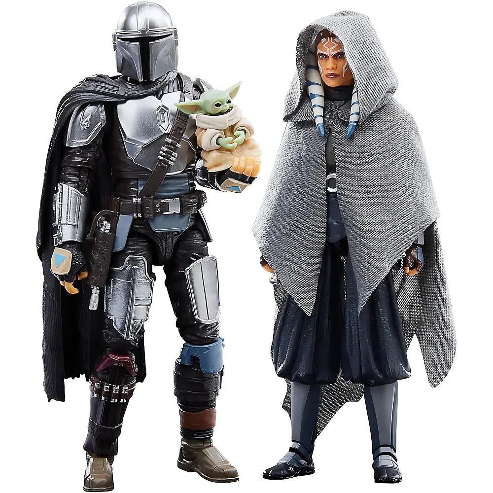Hasbro Star Wars 3er-Pack The Black Series The Mandalorian, Ahsoka Tano und Grogu - 15 cm - Actionfiguren
