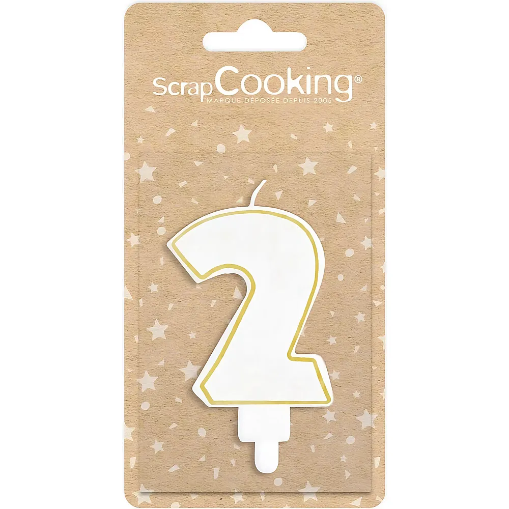 ScrapCooking Kerze 2 Weiss / Gold | Backen & Dekorieren
