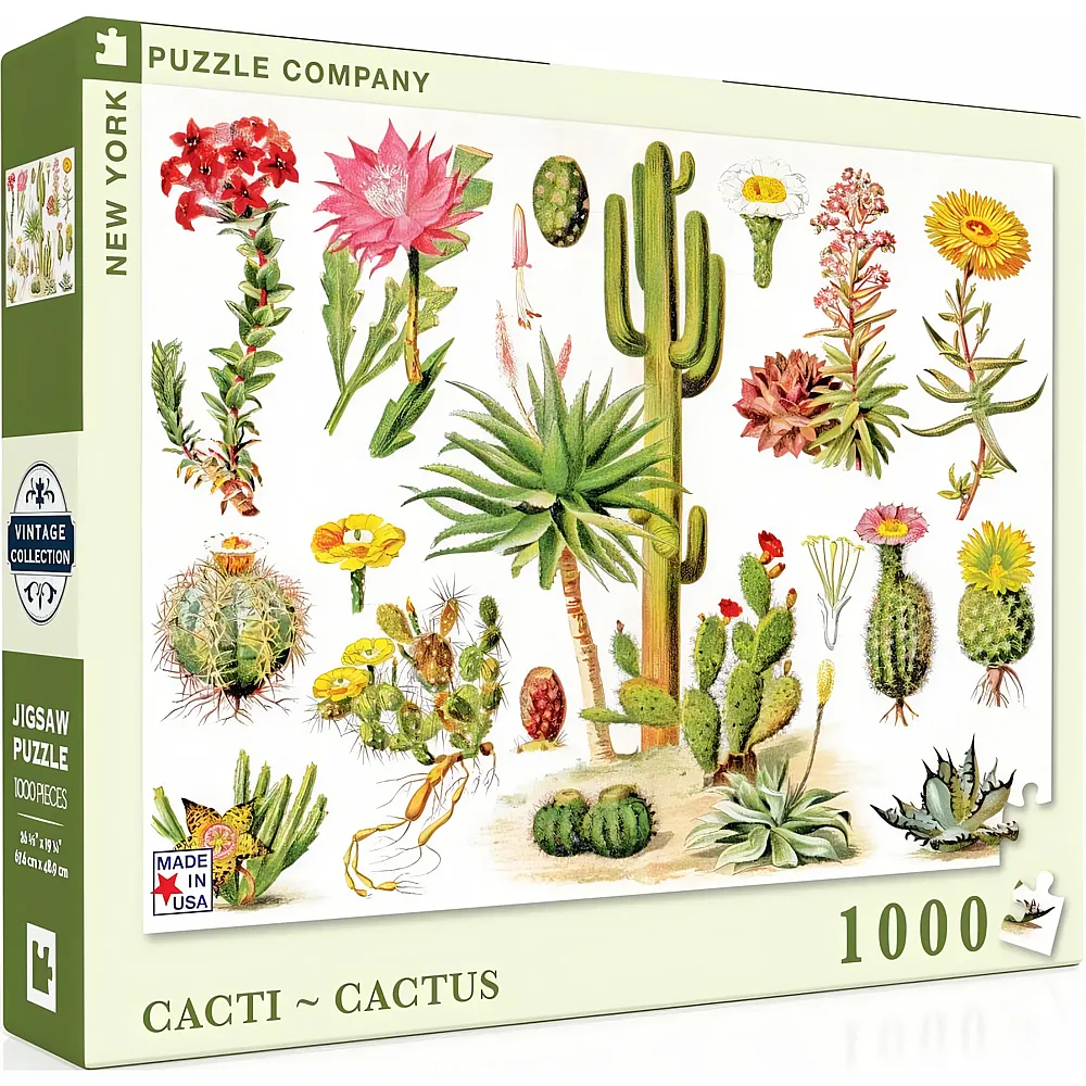 New York Puzzle Company Vintage Images - Cactus 1000Teile