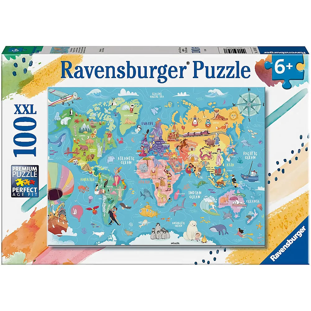 Ravensburger Puzzle Dinosaurier Weltkarte - 100 Teile