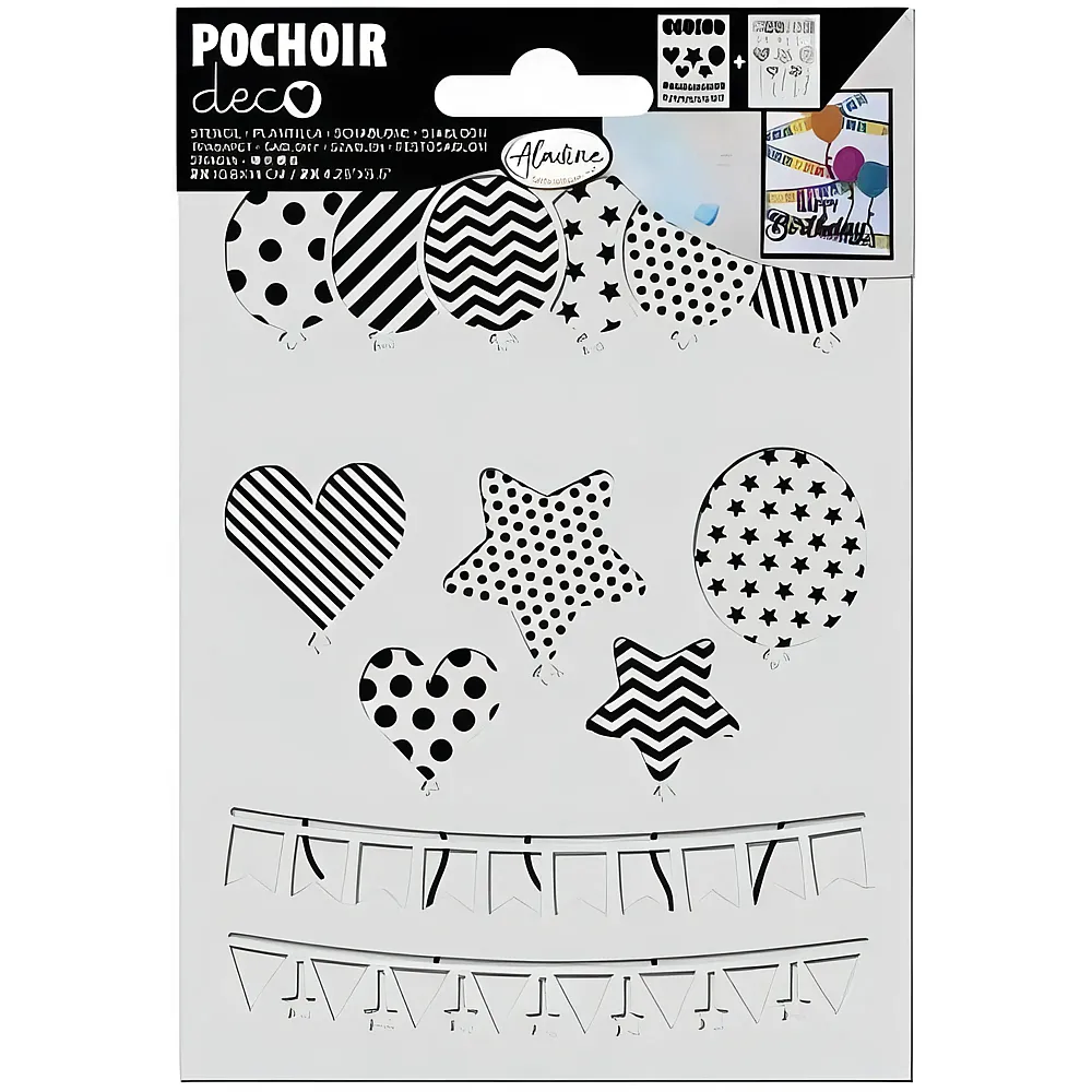 Aladine Pochoir deco Schablone Papierkreationen Luftballons & Fahnen