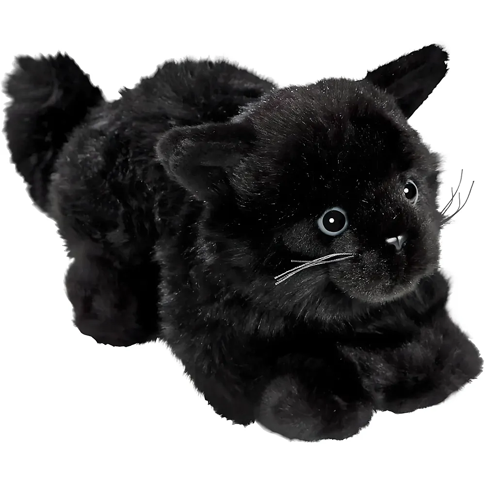 Carl Dick Katze liegend Schwarz - 20 cm - Katzen Pl�sch