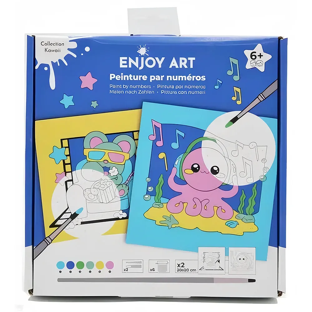 OZ International Enjoy Art Peinture Par Numeros 20x20cm Junior Kawaii Souris