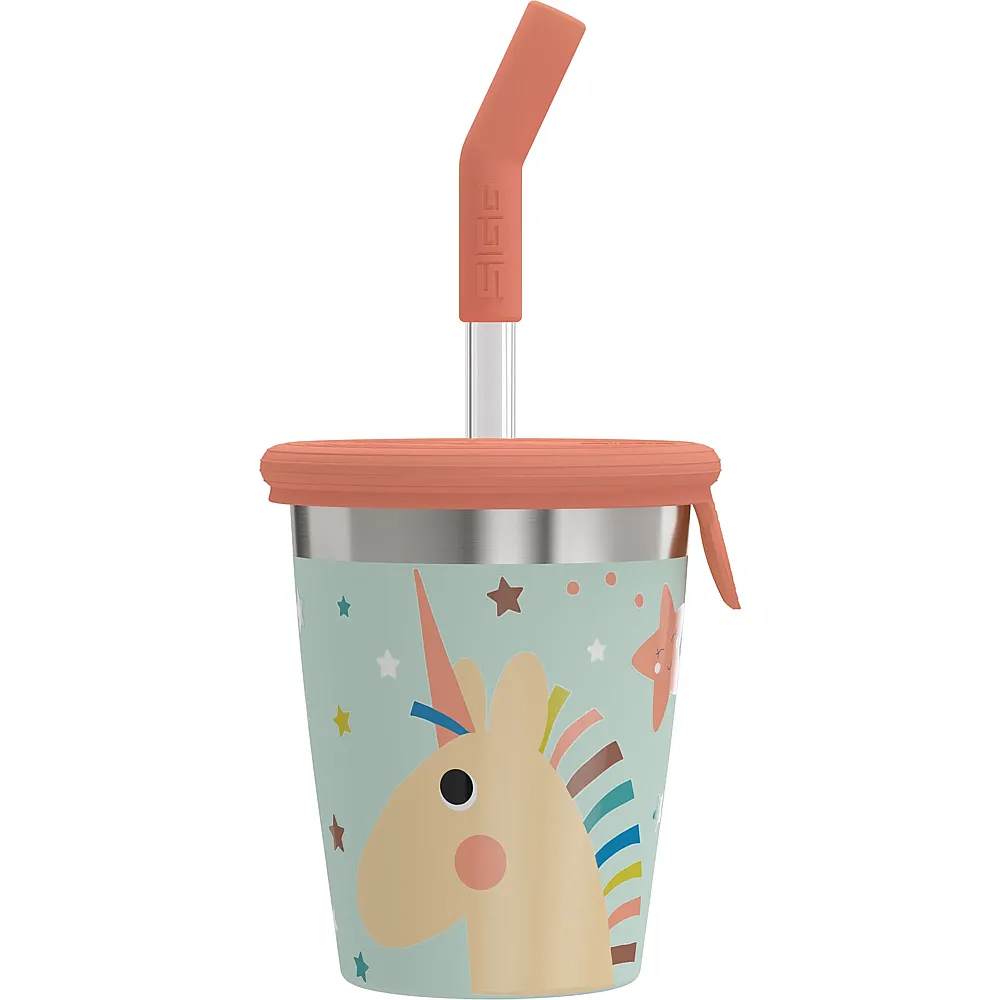 Sigg Kinderbecher mit Trinkhalm Unistar 0.35 L