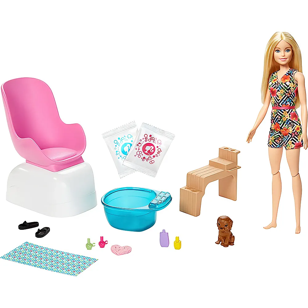 Barbie Familie & Freunde Nagelstudio-Spielset mit Puppe