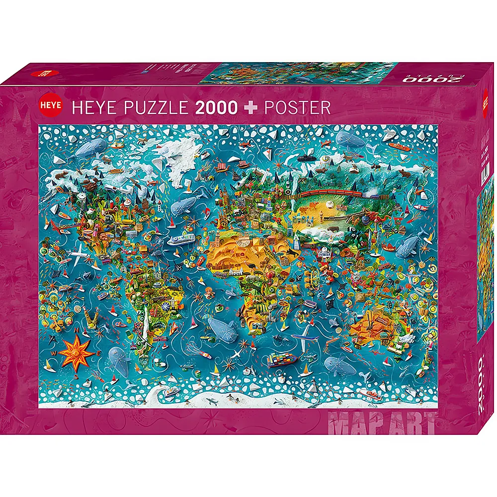 HEYE Puzzle Map Art Miniature World 2000Teile | Puzzle 2000 Teile