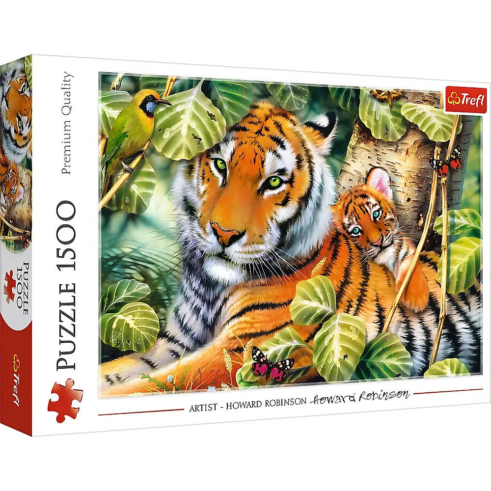 Trefl Puzzle Howard Robinson - Tigermutter mit Baby - 1500 Teile