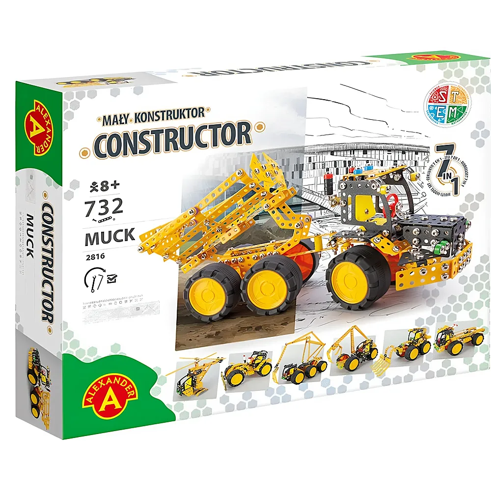 Alexander Constructor Pro Muck 7in1 732Teile | Technische Baustze