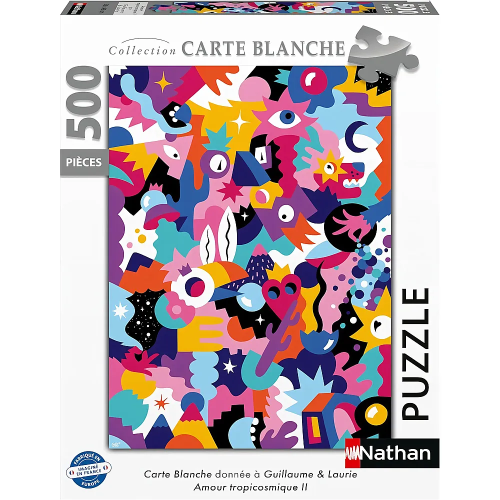 Nathan Puzzle Collection Carte Blanche Guillaume & Laurie - Amour tropicosmique II 500Teile