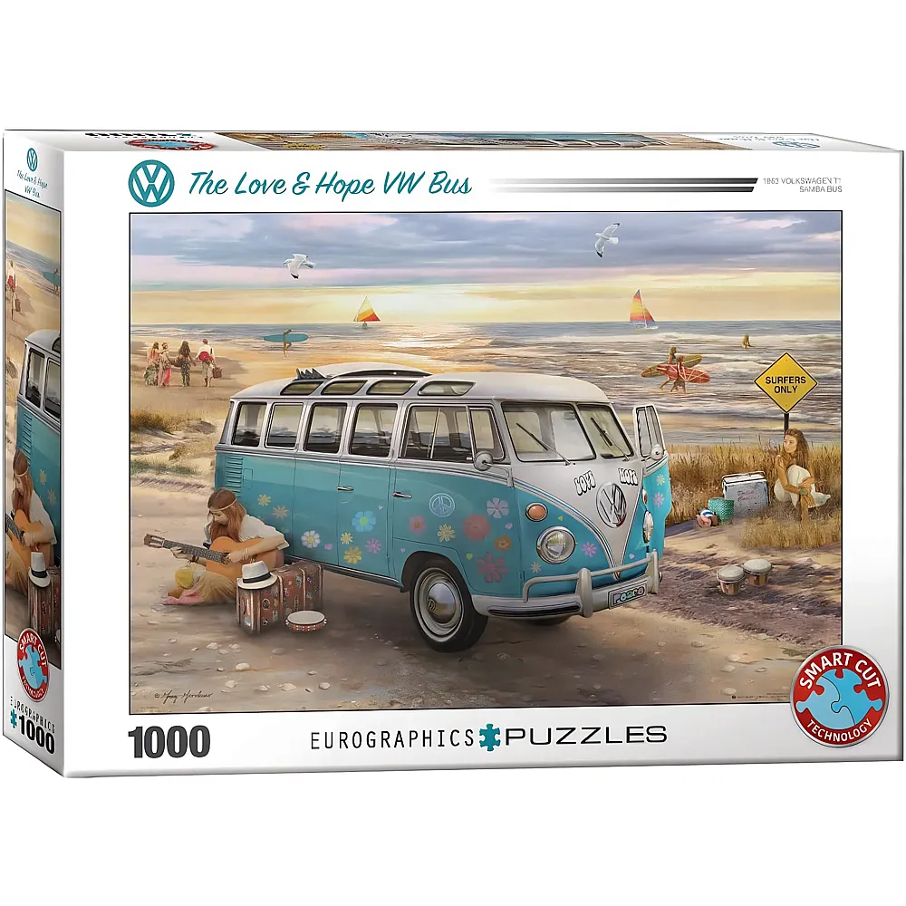 meinspielzeug - Eurographics Puzzle The Love & Hope VW Bus 1000Teile | Puzzle 1000 Teile