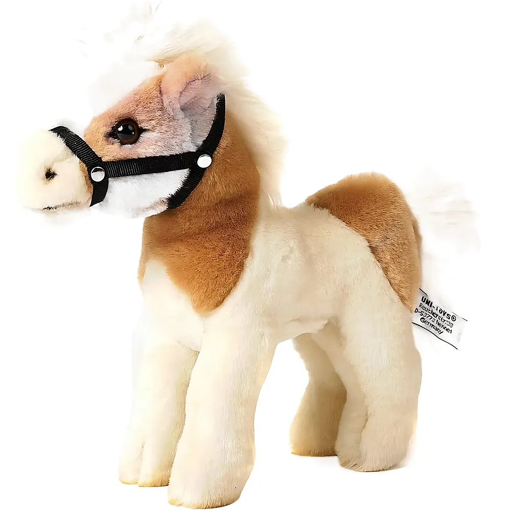 Unitoys Pferd stehend ohne Sattel Beige/Weiss